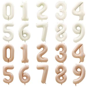Bong Bóng Số 1-9 32inch Màu Sắc Kem / Caramel Trang Trí Tiệc Sinh Nhật Cho Người Lớn Và Trẻ Em 30 40 50