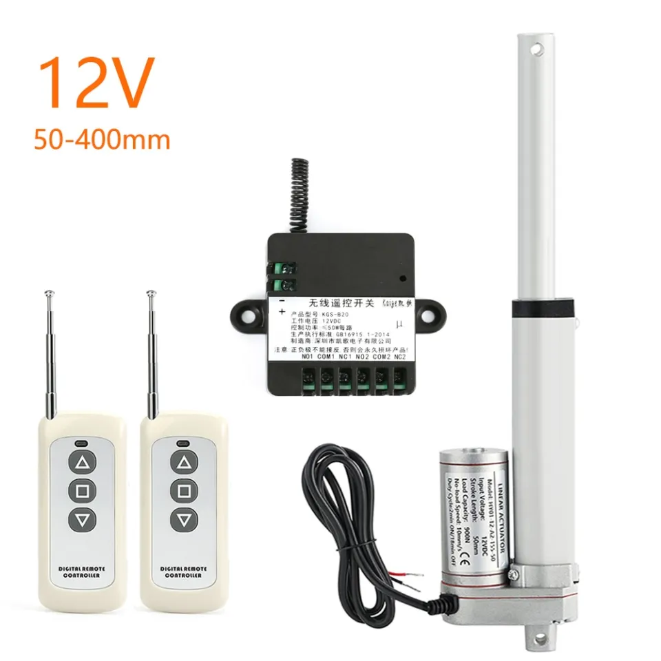 12V Linear Actuator With RF Remote Control Metal Gear Linear Motor 50mm  100mm 150mm 200mm 250mm Stroke Moving Distance 1000N 30W