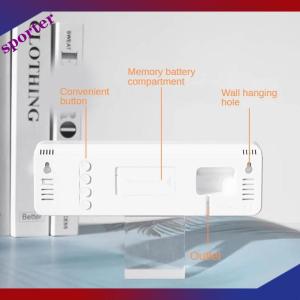Sporter นาฬิกาติดผนังดิจิตอลขนาดใหญ่แสดงอุณหภูมิและความชื้นเป็นสัปดาห์นาฬิกาปลุกตั้งโต๊ะ LED อิเล็กทรอนิกส์ปรับความสว่างได้