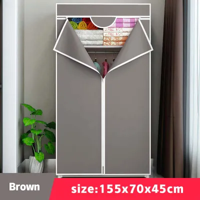 T-shape Large Capacity Zipped Wardrobe Zip Almari Baju Kain Besar Almari Baju Rak Baju Clothes Organization Storage Rack Cabinet Clothes Rack 布衣柜