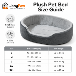 JanyPaw Washable Dog Bed Cat Bed Extra Thick Plush Pet Bed with Raised Edge Removable Cushion Cozy Pet Sleeping Nest