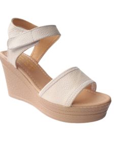 Giày xăng đan nữ đế xuồng da bò thật cao cấp VI VI .Đế cao 9 phân êm nhẹ