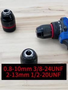 0.8-10mm(3/8-24UNF) Keyless Drill Chuck Mount 1/2-20 Clamping Capacity 2-13mm with Radial Locking