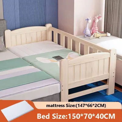Solid wood childrens spliced bed single bed Baby Cot Bed Attached to Parents Bed Mattress bed rail set for 0-8years child