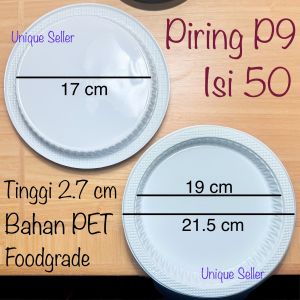 [Isi50] Piring Plastik Kecil P9 Uk 9 PET Sekali Pakai / Piring Buah Snack Jajan Rujak Kacang Kuaci Kue Tar Tart Ultah Ulang Tahun P9 Uk9 Uk 9 P 9 / Piring Plastik Makan Putih Sekali Pakai P9 Uk9 P 9 Uk 9 / Piring Makan Plastik Putih PR9 P09 Uk9 Uk 9 P 9
