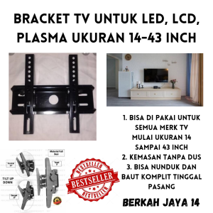 BRACKET TV UKURAN 14 HINGGA 43 INCH NO BOX TERMURAH TANPA KARDUS BREKET BRAKET BRIKET LED LCD PLASMA FLAT PANEL DISKON TERLARIS BERKUALITAS