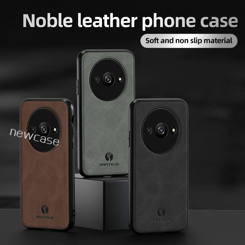 RedmiA3 Matte PU Leather Casing For Xiaomi Redmi A3 4G 2024 Red Mi