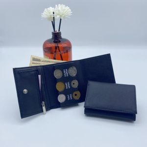 FAN SI with Buckle Tri-fold Coin Purse Portable Zipper Bag Mens Small Wallet Creative Anti Loss Credit Cards Holder Coin Collection