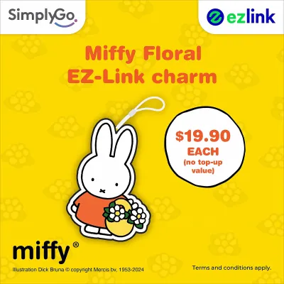 Miffy Floral EZ-Link Charm/NETS Flashpay Charm Die-Cut (Exp:2031)