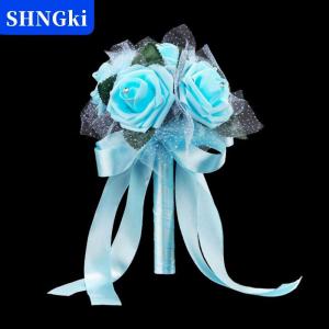 SHNGki Bó Tay Cô Dâu cầm hoa Hồng Nhân Tạo bó hoa lụa trang trí phù dâu