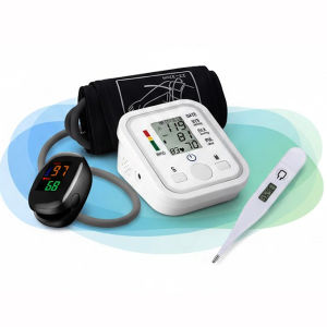 3in1 Electronic Blood Monitor Arm Style With Fingertip Pulse Oximeter(SMH-01) And Digital Thermometer with Beeper