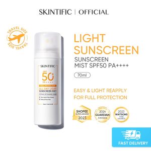 [Best Seller] SKINTIFIC All Day High Sun Light Sunscreen Mist SPF50 PA++++ Facial Sunblock Face Sunscreen Spray Anti UV