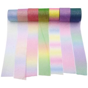 JIMEIXIAN01 Chấm Bạc Lấp Lánh Ruy băng lưới vải tuyn cầu vồng 25 thước 6cm Phụ kiện tóc nơ tự làm Vật liệu đóng gói quà tặng Sáng tạo Đồ dùng tiệc tùng Vải Organza dùng làm mũ nón