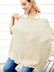 Elegant Linen Ruffle Apron for Kitchen & Dining - High-Quality Table Linen Apron EE