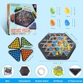 Chain Triangle Chess Game, Triggle Board Game, Funny Triggle Rubber Band Game for Family Night, Family Games Nteractive Game for Kids and Adults, 2 to 4 Players. 