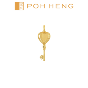 Poh Heng Jewellery 22K Heart Key Pendant in Yellow Gold[Price By Weight]