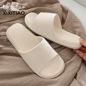 XIXITIAO รองเท้าใส่ในบ้านวาฟเฟิลแบบใหม่สำหรับฤดูร้อนสีทึบ Eva รองเท้าแตะใส่เดินในบ้านพื้นรองเท้านุ่มที่เรียบง่ายสไตล์ญี่ปุ่นใหม่ของผู้หญิง