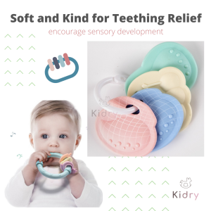 Baby Rattle Teething Toy Newborn Teether Early Learning Education Soft Rubber Silicone Storage Box | Mainan Gigit Bayi