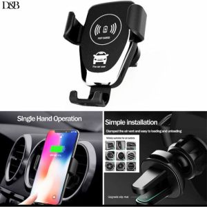 Sạc điện thoại không dây xe hơi ô tô kèm giá đỡ 2in1 đa năng loại tốt kẹp điện thoại gắn cửa điều hòa ô tô