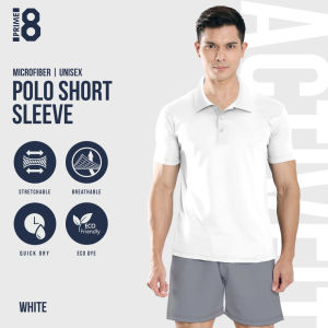 Prime8 x 888.co Aerofit Polo Shortsleeve Microfiber Dryfit Tshirt Jersey Sport Baju T Shirt Men Women WHITE