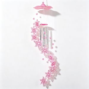 MAXG Ống acrylic Chuông gió Thiết Kế Sáng Tạo Ống loại Chuông gió ống loại Sáng tạo Hình Dáng Hoa Bauhinia Chuông gió acrylic Trang trí sân vườn