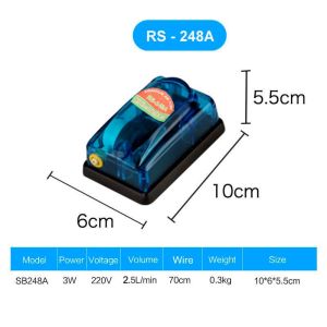 Máy Sục Oxy Bể Cá Electrical RS-248A (3W - 3.5L/Phút) - Sủi Oxy Mini Bền Êm Ái
