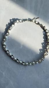 European and American style pearl-wrapped collarbone chain for men niche design high-end titanium steel necklace choker Necklace sweater chain trendy