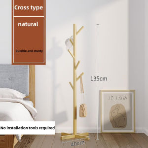 [Solid Wood] Coat Rack 170cm Nordic Wood Coat Rack Stand Heavy Duty Coat Rack for Bedroom /Living Room Bag Rack Stand with 8 Hooks Coat Rack Bag Organizer
