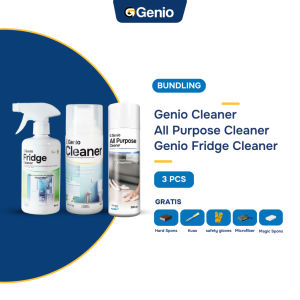 PAKET BESTI(BEST SELLER BUAT ISTRI) Genio Cleaner & All Purpose Cleaner & Genio Fridge Cleaner 500ML - FREE sikat kawat kuas safety glove microfiber magic spons premium