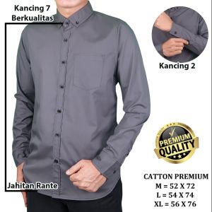 Kemeja panjang pria polos banyak warna terbaru bisa kasual dan formal bahan katun ada ukuran jumbo