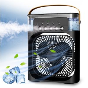600mL Portable 4 in 1 Mini Portable Fan Air Cooling fan Humidifier Purifier Mist Cooler with 7 Colors LED Light