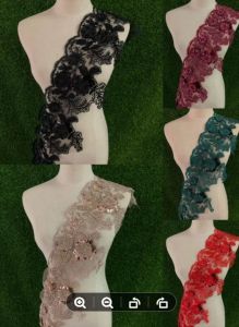 Renda Lace Manik Tinggi 19cm Renda Labuci Manik Lace Baju Kurung