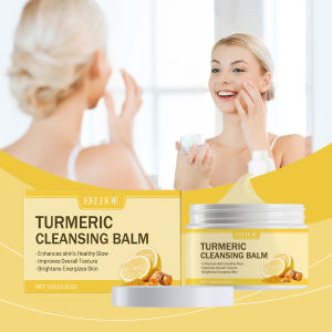 EELHOE Ginger Lemon Makeup Remover Cleansing Facial Non-Tightening Gentle Makeup Face Eye Lip Makeup Remover Turmeric Cleansing Balm Turmeric Cleansing Balm Makeup Remover Moisturizing Facial Pore Cleaning the Skin Refreshing Lemon Makeup Remover Balm