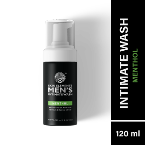 Skin Elements Intimate Wash for Men with Menthol | pH Balanced Foaming Hygiene Wash | Prevents Itching Irritation & Bad Odour | 120 ml | KKM Certified