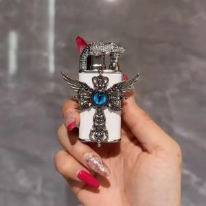 Bật Lửa Gas 2 Chế Độ Đôi Cánh Mắt Mèo Bật Lửa Phong Thủy Hột Quẹt ( Xài Gas - 2 Chế Độ Lửa)