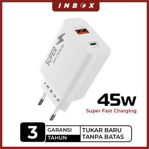 INBOX SVC-1 Kepala Charger 45W Dual Port Super VOOC Fast Charging Adaptor Adapter