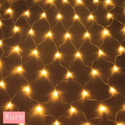 3x2M Solar Net String Lights Outdoor Garden Garland Fairy Lights For Backyard Wedding Party Decoration Lights Hari raya Decoration light