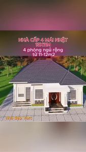 13x11m Bản Vẽ Thiết Kế Nhà Mái Nhật Đẹp Tinh Tế. In Giấy A3 ảnh 3D màu gồm Kiến Trúc Kết Cấu Điện Nước.