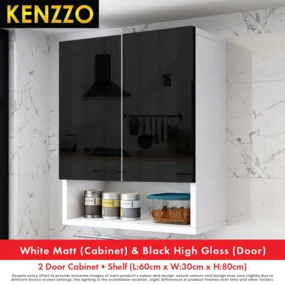 [FREE SHIPPING] KENZZO High Gloss Kitchen Cabinet with Waterproof Surface/ 3 Door Kitchen Cabinets Base Unit Kitchen Storage Almari Dapur/ Wall kitchen cabinet / Almari Dapur / Kabinet Dinding