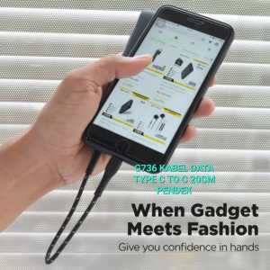 G736 ORIGINAL VOOC KABEL DATA PENDEK 20 CM 3A USB TYPE C TO C CABLE TIPE POWER BANK POWERBANK SUPER