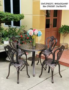 Bàn ghế sân vườn ngoài trời LACASA. Chống rỉ sét nắng mưa có bếp nướng. Nhôm đúc nhập khẩu cao cấp. Biệt thự sang trọng