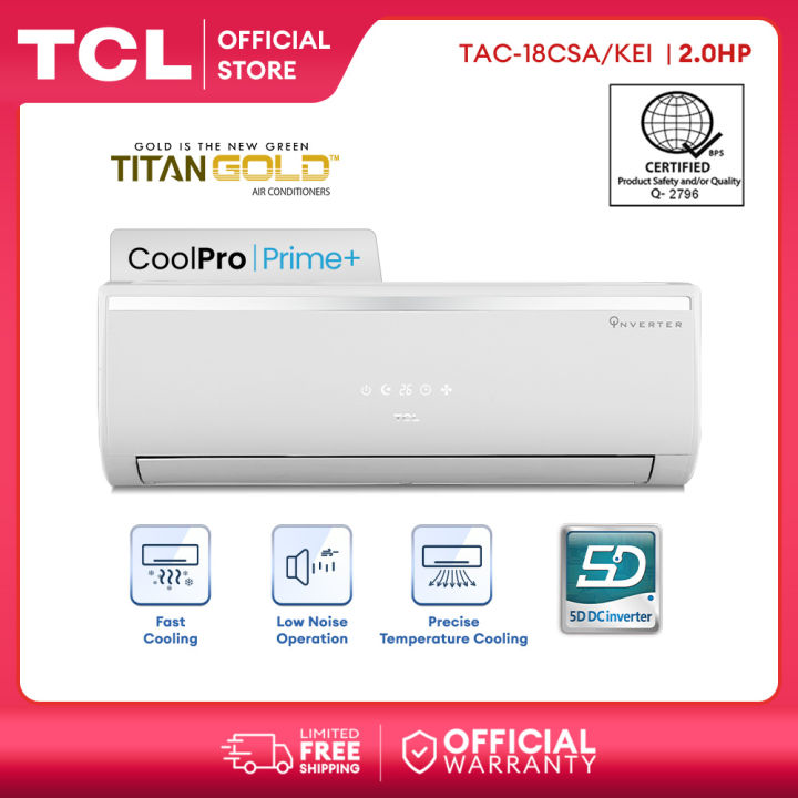 TCL 2HP Inverter Aircon Splittype Air Conditioner TAC18CSA/KEI (White