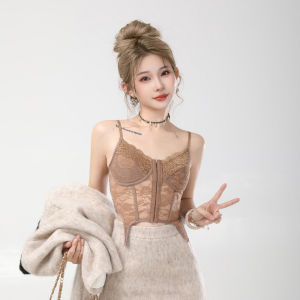 HALO Bra ส่งไวจากไทยชุดชั้นในแฟชั่นสายเอี๊ยมลูกไม้เสื้อกั๊กประกบผิดปกติของก้างปลาของสาวเซ็กซี่ร้อนเสื้อครอปทรงเพรียวบางทันสมัย