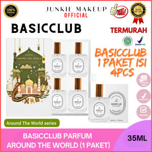 𝗝𝗨𝗡𝗞𝗜𝗘 𝗠𝗔𝗞𝗘𝗨𝗣 -Basicclub Around The Worl Parfum Paket Pria 4 PCS Parfum Basicclub Around The World