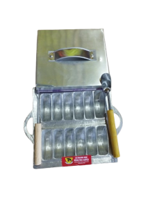 Set Cetakan Pancong Multifungsi 12 Lubang dengan Penutup dan Spatula Mini Warna Lemon Yellow