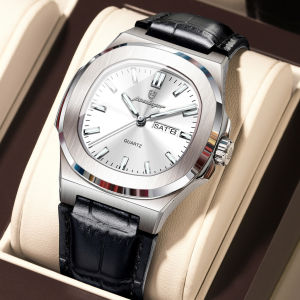 POEDAGAR Genuine Mens Watch Leather Strap Luminous Calendar 100% Waterproof Quartz Watch 853