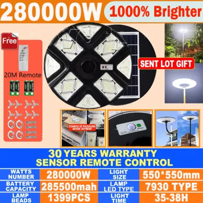 [Free shipping]UFO Solar Street Light Outdoor Waterproof IP67 500000W Heavy Duty Energy Saving Solar Lights Garden Motion Sensor Automatic Spot light With Solar Panel remoter control Stable light Radar mode