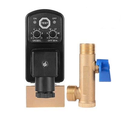 Electronic timer drain valves c/w strainer, 1/2