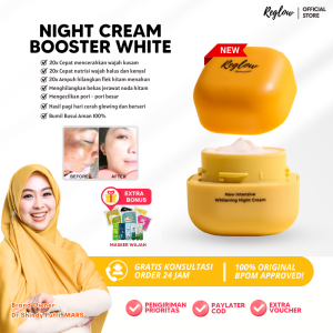 Cream Malam Reglow Skincare Dr Shindy Intensive Whitening Night Cream Penghilang Flek Hitam Membandel Cream Anti Aging Penghilang Komedo dan Pori-Pori Wajah Penghilang Kemerahan Bekas Jerawat Penghilang Bopeng Cream Malam Glowing Cream Penghilang Jerawat