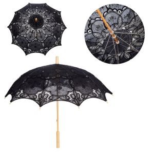 VALUEPULSE Large Lace Parasol Umbrella Embroidery Cotton Lace Flower Girl Umbrella Vintage Kids Sun Umbrella Wedding Decoration